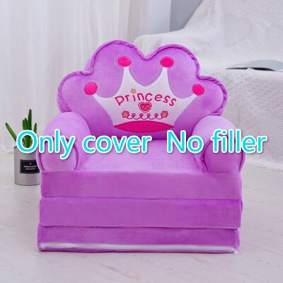 3 layers  Only Cover NO Filling Baby Kids Sofa Fashion Cartoon Crown Seat Child Chair Toddler Children Cover for Sofa Folding
