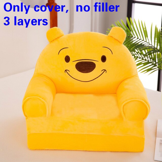 3 layers  Only Cover NO Filling Baby Kids Sofa Fashion Cartoon Crown Seat Child Chair Toddler Children Cover for Sofa Folding
