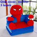 3 capas solo cubierta sin relleno bebé niños sofá moda dibujos animados corona asiento niño silla niños pequeños cubierta para sofá plegable