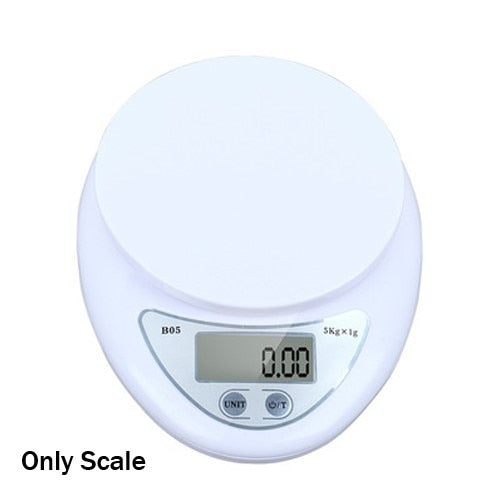 Báscula de cocina de 5KG/1G, báscula de pesaje para dieta de alimentos, báscula Postal de medición, báscula electrónica LCD adecuada para la cocina del hogar