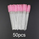 Disposable Eyelash Brush 25/50 Pcs Crystal Eye Brush Diamond Handle Mini Mascara Wands Brush Eyelash Extension Makeup Brush Set