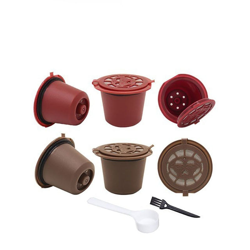 Cápsula de café Nespresso recargable y reutilizable, 4 Uds., filtros de 20ML, cápsula de café reutilizable, tazas Nespresso, cuchara, cepillo