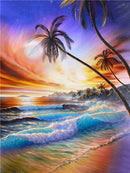 5D DIY Diamond Painting Landscape Sunset Sea Kit Full Drill Embroidery Scenery Mosaic Art Picture of Rhinestones Home Decor Gift