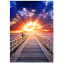 5D DIY Diamond Painting Landscape Sunset Sea Kit Full Drill Embroidery Scenery Mosaic Art Picture of Rhinestones Home Decor Gift