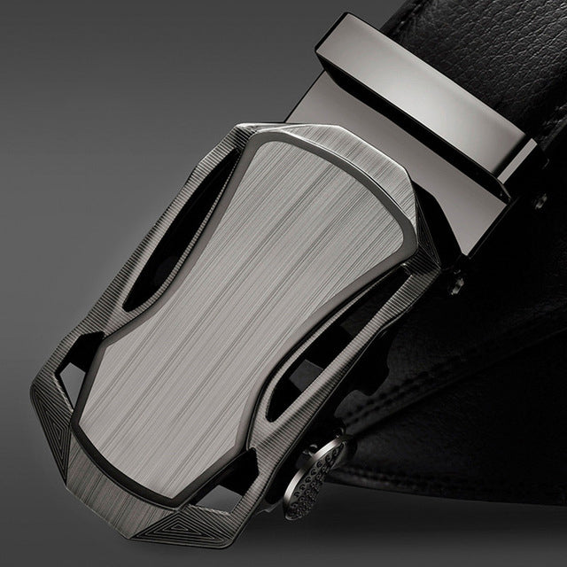 Belts for 3.5cm Width Sports Car Brand Fashion Automatic Buckle Black Genuine Leather Men&