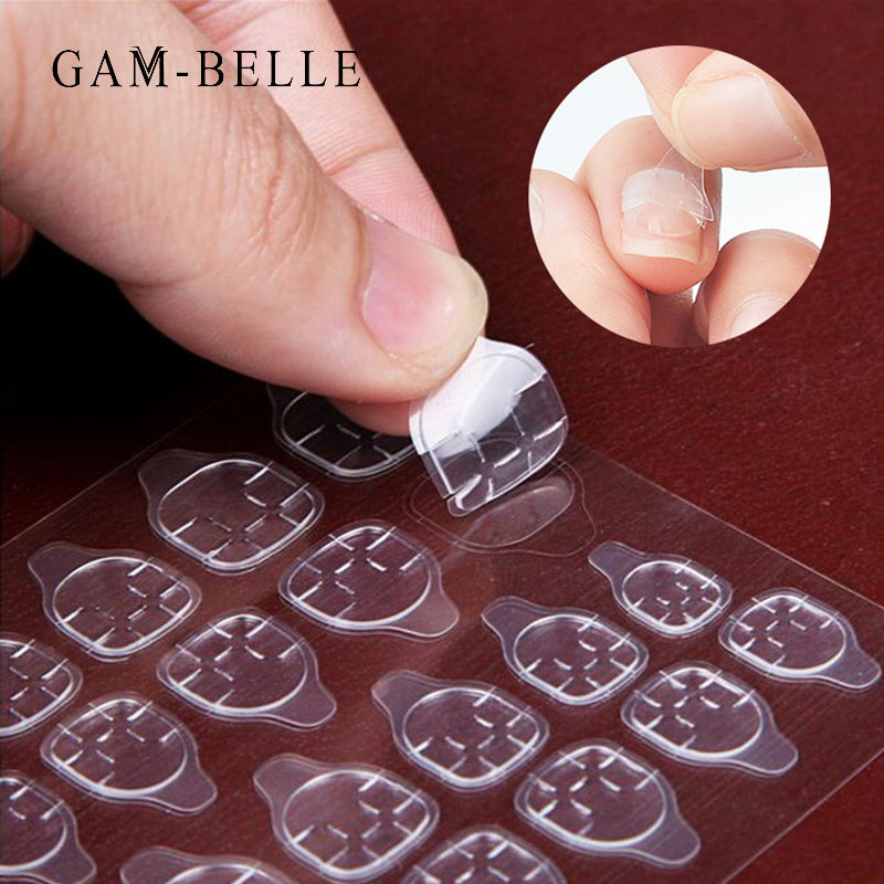 GAM-BELLE 240 Stück/Los transparente doppelseitige Klebebänder Klebeaufkleber falsche Nagelverlängerungsstift-Werkzeuge