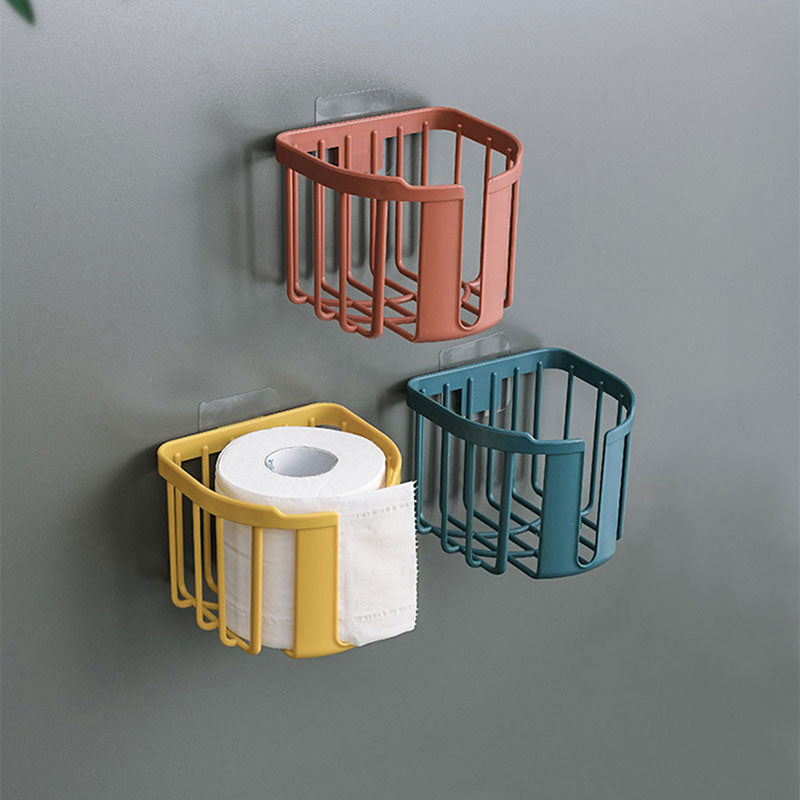 Lochfreies Toilettenpapierregal Badezimmer Küche Tissue Box Wandmontierte Aufbewahrungsbox für klebriges Papier Toilettenpapierhalter Rollenpapier