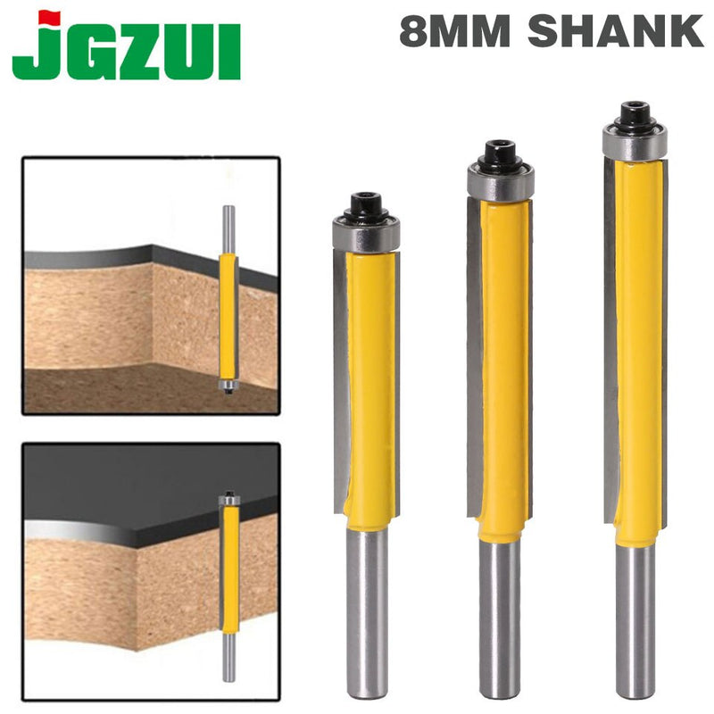 1pc 8mm Shank 2" Flush Trim Router Bit with Bearing for Wood Tungsten Carbide Milling Cutter for Wood woodworking tools