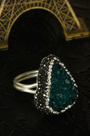 Dr Stone Natural Stone WOMEN QUARTZ Ring brass above Micron silver plated 121 AR62