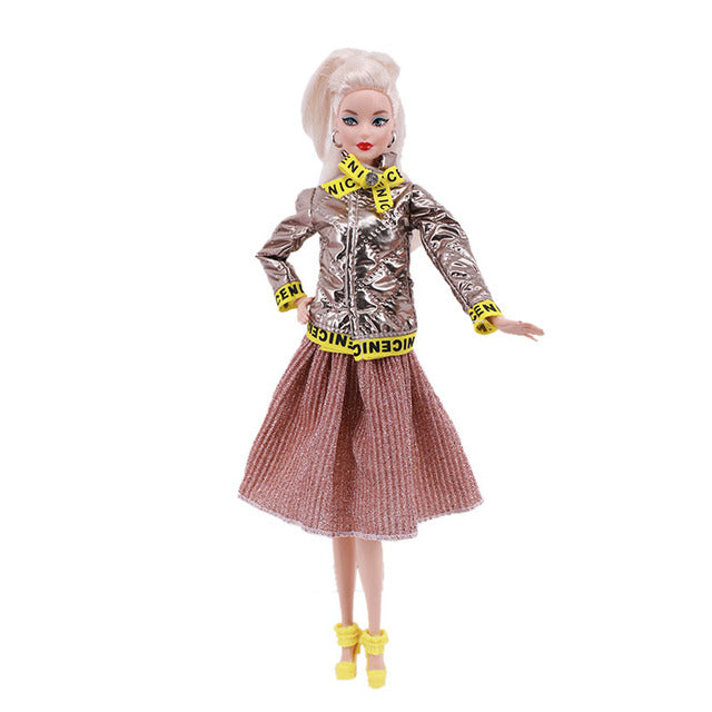 Fashion Elegant Barbies Dress + 1 Shoes Casual Wear For 11.8 Inch Barbie Clothes Accesorios Shoes,Toys For Girls,Birthday Gift