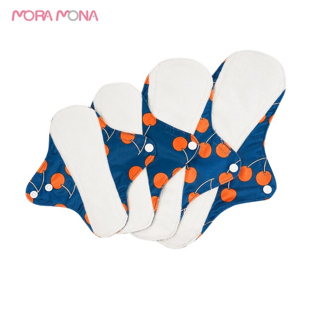 Mora Mona Floral Print Postpartum Menstrual Pad Washable Sanitary Napkin  4Pcs/Set