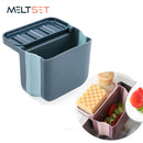 Suction Cup Kitchen Sink Strainer Drain Rack Foldable Soap Sponge Holder Vegetable Leftovers Drainer Basket Hanging Trash Can