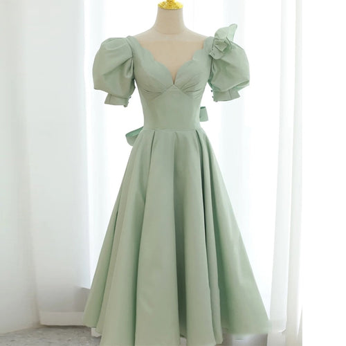 Frische Quinceanera-Kleider im französischen Stil mit Spitzenkragen am Rücken, Schleife, Falten, Abendkleid, A-Linie, Geburtstagsfeier, Heimkehr-Kleider