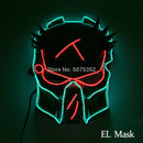 Gran oferta 2021, máscara LED de moda, máscara luminosa brillante para fiesta de Halloween, máscara de neón EL, máscara de Cosplay de Halloween, máscara de terror