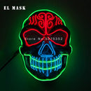 Gran oferta 2021, máscara LED de moda, máscara luminosa brillante para fiesta de Halloween, máscara de neón EL, máscara de Cosplay de Halloween, máscara de terror