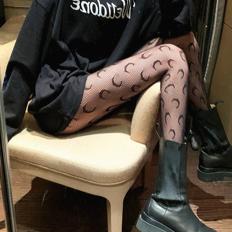 Medias de seda de Anime Moon, accesorios de disfraces de Cosplay, medias de red sexis que combinan con todo, calcetines de Lolita en blanco y negro a la moda