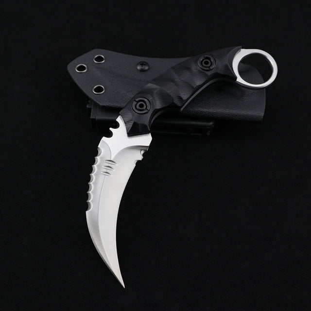 Karambit D2 Steel Fixed Blade Knife CS GO Outdoor Camping Survival Hunting Pocket Knives Tactical Military Self Defense Weapons