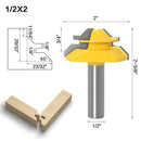 45 Degree Lock Miter Router Bit 6 to 1/2 Shank Woodworking Tenon Milling Cutter Tool Drilling Milling For Wood Carbide Alloy
