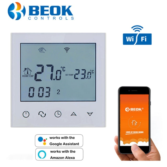 Beok 3A Water Floor Heating System Smart WIFI Thermostat Central Heating Wiring Centres Hub Controller Actuators for Gas Boiler