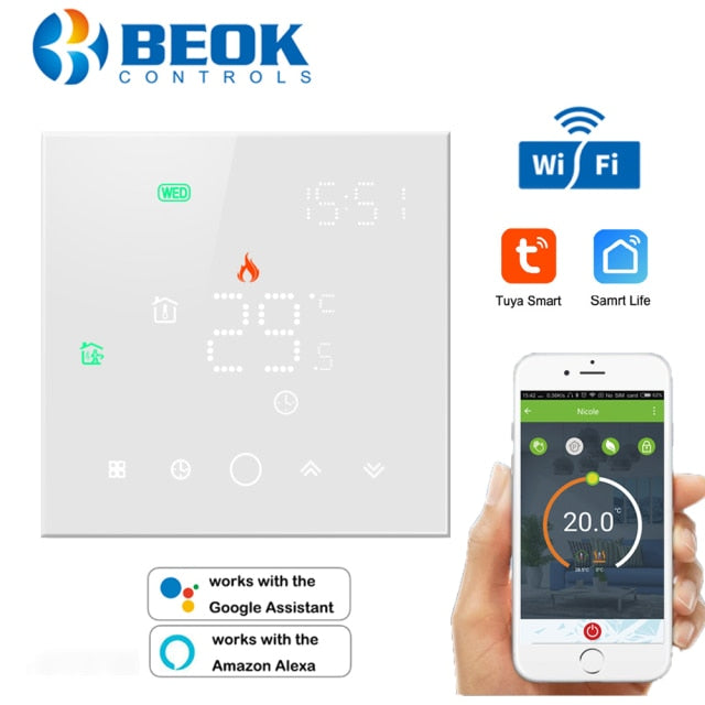 Beok 3A Wasser-Fußbodenheizungssystem Smart WIFI Thermostat Zentralheizung Verdrahtungszentren Hub Controller Stellantriebe für Gaskessel