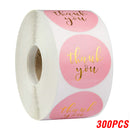 100-500pcs Thank You Sticker Envelope Seal Scrapbook Sticker Pink Heart Cute Round Sticker Stationery Label Stickers