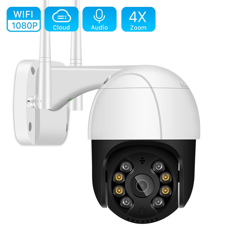 1080P PTZ Wifi Cámara IP Exterior 4X Zoom digital AI Detección humana Cámara inalámbrica H.265 P2P Audio 2MP 3MP Cámara de seguridad CCTV