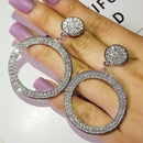 2021 New Arrival Fashion Luxury 925 Sterling Silver Pink CZ Drop Stud Earing  For Women Valentine's Day Gift Z5