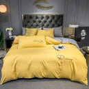 Pure White Bedding Set King Size Bedroom Simple And Refined Home Textile Comfort Bed Linen Bed Sheet Set 220X240CM 4PCS