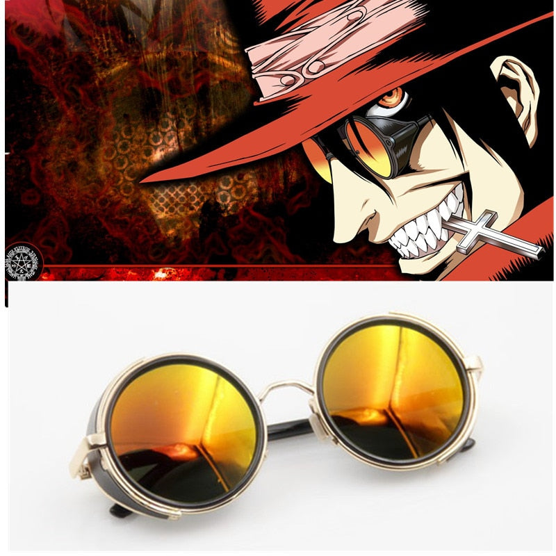 Anime HELLSING Alucard cosplay prop Vampire Hunter Gafas Gafas de sol naranjas para hombres y mujeres
