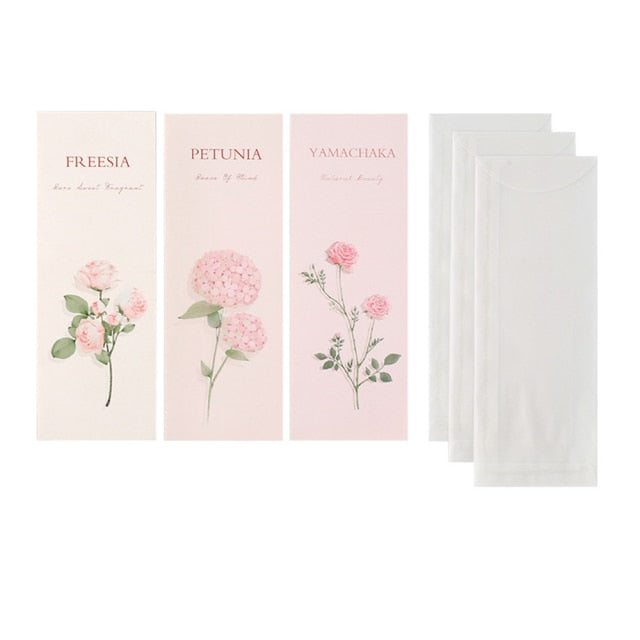6pcs/pack Fresh Flower Sweet Translucent Envelopes Invitation Card Paper Handmade Greeting Card Letter Writing Paper Stationery