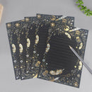 8 Pcs/set Vintage Gilding Feather Star Music Letter Paper Set Stationary Writing Letters Wedding Mini Envelopes for Invitations