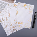 8 Pcs/set Vintage Gilding Feather Star Music Letter Paper Set Stationary Writing Letters Wedding Mini Envelopes for Invitations