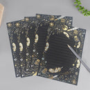 8 Pcs/set Vintage Gilding Feather Star Music Letter Paper Set Stationary Writing Letters Wedding Mini Envelopes for Invitations