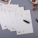 8 Pcs/set Vintage Gilding Feather Star Music Letter Paper Set Stationary Writing Letters Wedding Mini Envelopes for Invitations