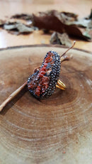 Dr Stone natural Stone Vanadinite Stone 22 carat gold plated women Bangle WHSR31