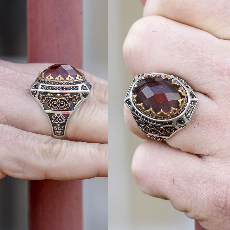 ALA Series | Sultan Stone Mounted Special Design Silver Ring Fashion Turkish Premium Quality Handmade Jawelery