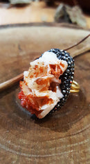 Dr Stone natural Stone Vanadinite Stone 22 carat gold plated women Bangle WHSR14