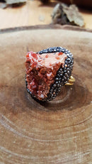 Dr Stone natural Stone Vanadinite Stone 22 carat gold plated women Bangle WHSR21