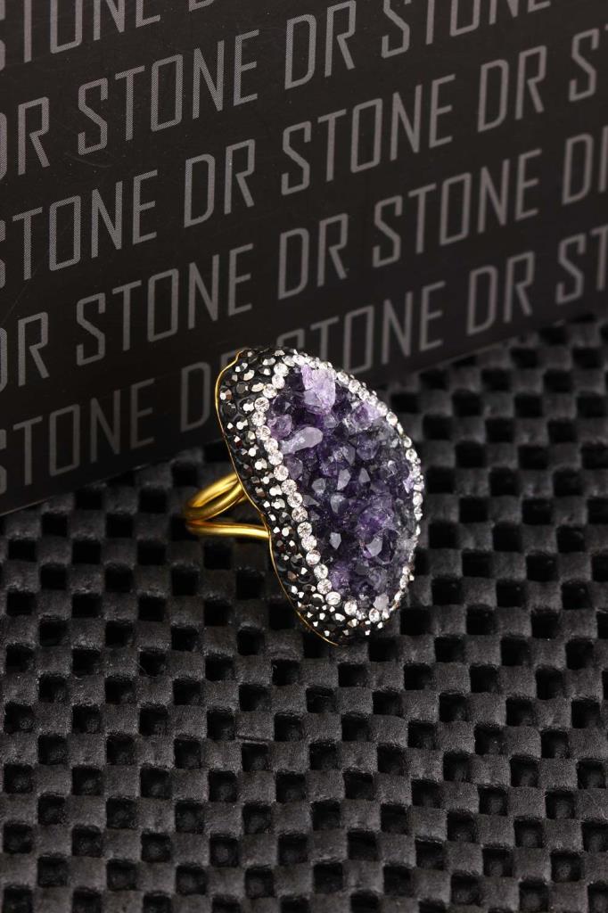 DR Stone Natural Stone Women 'S Amethyst Ring 20 AR493