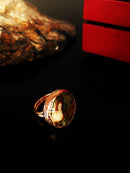 Dr Stone Natural Stone Women 'S Agate Stone Rose Gold Plated Ring KRB328