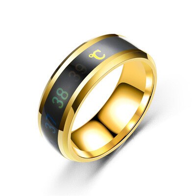 Fashion New Intelligent Temperature Sensing Couple ECG Display Temperature Ring Wholesale Stainless Steel Ring Men Women