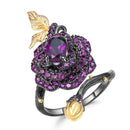 Handmade Amethyst Rose Garland Ring 210331-32
