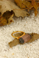 Dr Stone Natural Stone Women 'S Pink Quartz Ring Z121AR190