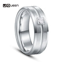 Ehering Exquisite Primärfarbe Echter Diamant 0,3 ct Männer Ringe Echt Wolframkarbid Eheringe Männlicher Ring