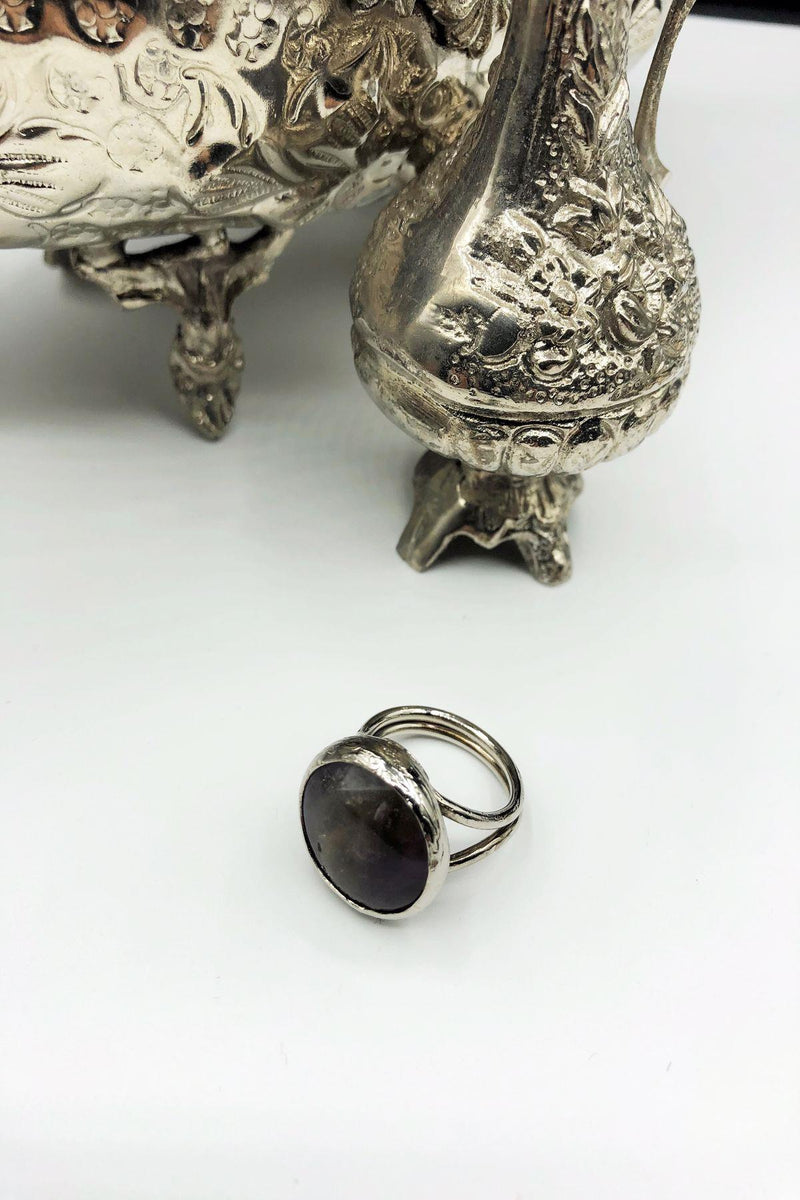 Dr Stone Harem Collection amethyst Stone handmade 925 sterling silver set AHL86