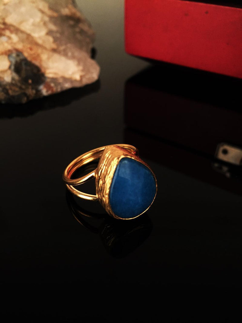 Dr Stone Natural Stone Women Ceyt Stone Gold Plated Ring KRB142