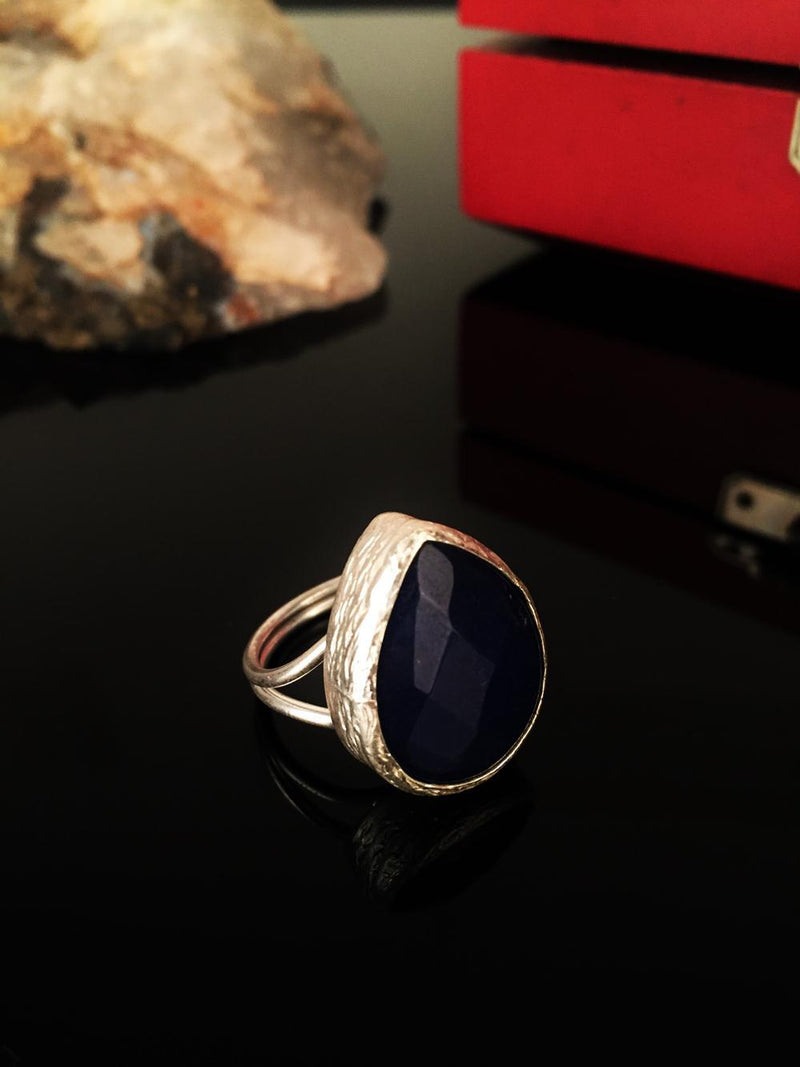Dr Stone Natural Stone Women Ceyt Stone Silver Plated Ring KRB137