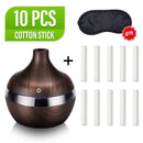 Humidificador de aire eléctrico saengQ, difusor de aceites aromáticos esenciales, humidificador ultrasónico de grano de madera, Mini generador de niebla USB, luz LED