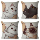 Pillows Cover Funny Love Kiss Cute Cat Cases for Sofa Home Car Cushion Cover Pillow Covers Decor Cartoon Sofa Pillowcase 45x45cm
