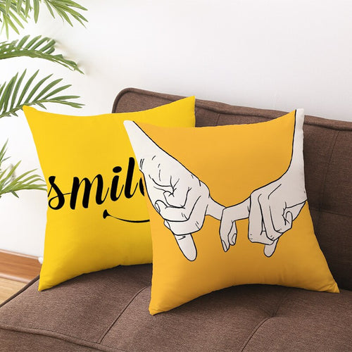 Stil Geometrische Gelbe Kissenbezüge Dekoratives Kissen Für Sofa DIY Bedrucktes Kissen Stuhl Autokissen Weihnachtshaus 45x45cm Dekor